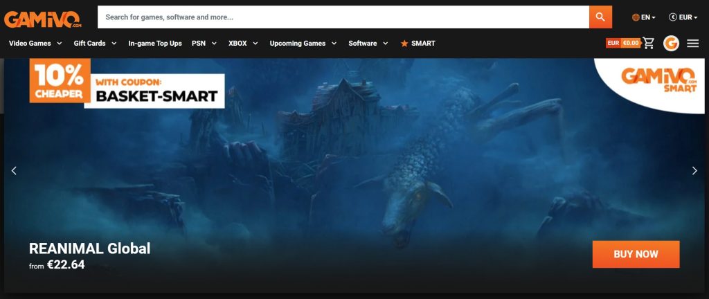 Gamivo deals marketplace homepage